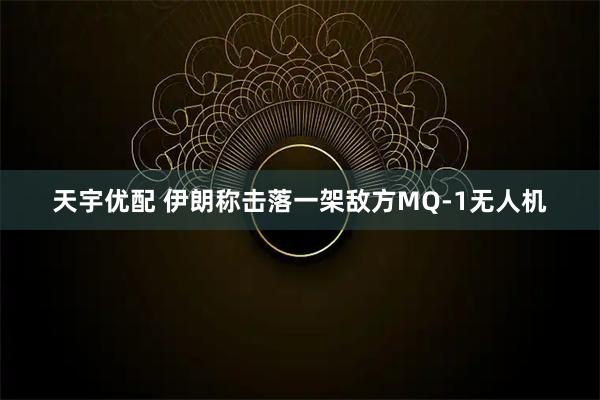 天宇优配 伊朗称击落一架敌方MQ-1无人机